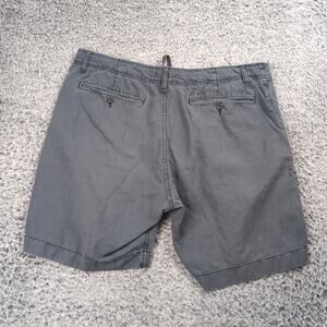 Lucky Brand Shorts Men 36 Gray Linen Blend Preppy Casual Minimalist Drawstring